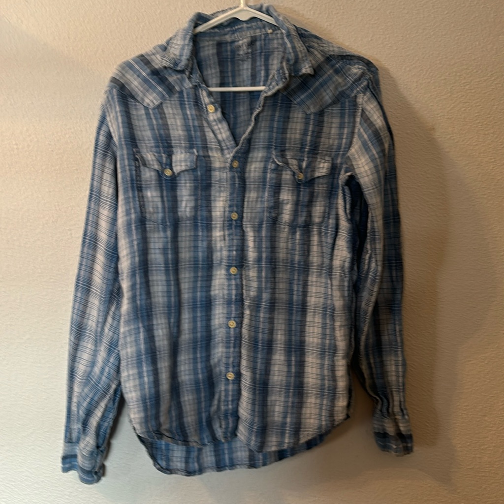 Lucky Brand Button Down Plaid Shirt Size Small